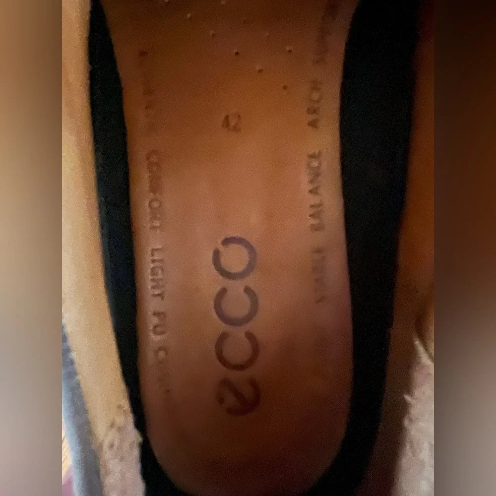 Ecco Seawalker Casual Walking Shoes Brown Leather Mens Size EU‎ 42 US 8-8.5